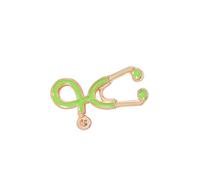 Beaupretty 1 Pièce broche stéthoscope épingle Broche de dessin animé badge en alliage broche de chemise Vert