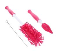 Beaupretty 1 pièce Brosse à Bouteille Rotative Silicone pour Nettoyage de Biberons Outil de Nettoyage avec Support Rouge
