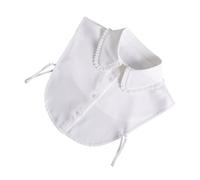 Beaupretty 1 Pièce Chemise En Mousseline Col Plastron Amovible Blans Pour Les Femmes Insert De Col Amovible Faux Col De Chemise Faux Col Amovible Blanche Mousseline De Soie