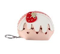 Beaupretty 1 Pièce Mini Porte-Monnaie Fraises Titulaire de la Carte Joli Bagage à Main Sacoche Portable Portefeuille Pochette à Monnaie zippée Petite Pochette d'argent Unité Centrale Rose