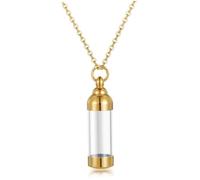 Beaupretty 1 Pièce Pendentif Flacon De Parfum Collier Urne Pendentif Bouteille De Parfum Collier Souvenir Unique Tube Flacon Yin Chic Un Verre Golden