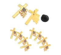 Beaupretty 10 Pièces Broche Épingle Drapeau Américain Croix Élégante pour Femmes Accessoire de Vêtement Métal Léger pour Événements Patriotiques