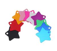 Beaupretty 10 pièces Étiquettes Identification pour Collier Animaux Étoile à Cinq Branches Multi-Usage pour Chiens Chats et Lapins Antipertes et Décoratives Lot Mixte