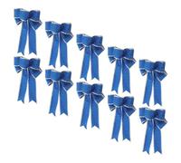 Beaupretty 10 Pièces Grand Nœud Décoratif de Noël Bleu en Polyester | Sapin, Célébration Festive et Lieux Professionnels, Installation Facile, Effet Résistant à Décoloration