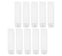 Beaupretty 10 Pièces Lot de Tubes Rechargeables Transparents pour Dentifrice et Lotion Bouteilles de Voyage Souples Faciles à Remplir et Anti-fuite avec Bouchon à Rabat Adaptés pour