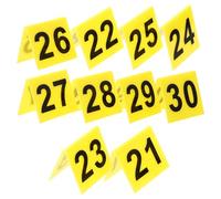 Beaupretty 10 pièces Marqueurs de Preuve Scène Crime Acrylique Numéros pour Décoration de Fête Thématique et Signalisation de Table Cartes Triangulaires Jaune et Noir Résistants et Pratiques