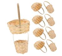 Beaupretty 10 pièces Miniature Paniers Osier avec Anses pour Décoration de Maison de Poupée Rangement Multifonctionnel Corbeilles Rondes et Ovales Blanches pour Organisation et Décoration