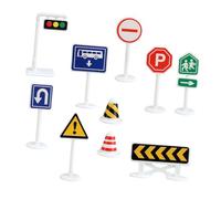 Beaupretty 10 pièces Miniature Traffic Sign Toys Set Educational Models for Bright Colored Teaching Aids for Early Learning and Interactive Play
