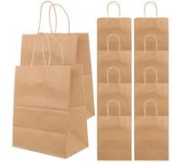 Beaupretty 10 Pièces Sacs Cadeaux Papier avec Poignées Lot de Petits Sacs Cadeaux Bruns Papier à Main