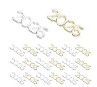 Beaupretty 100 Pièces 100 Breloques Métalliques pour Ongles 2026 Dorées et Argentées à Dos Plat, Décorations Nail Art Chiffres, Strass Plats pour Manucure DIY, Accessoires Nail Art pour Fêtes