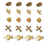 Beaupretty 100 Pièces Manucure D'halloween Faux Ongles Boucles D'oreilles Créoles Pour Femmes Clou Autocollant Décorations D'art D'ongle Briller Appuyer Sur Les Ongles Trousse Golden Alliage