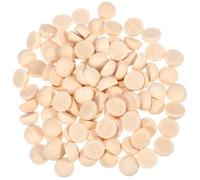 Beaupretty 100 Pièces Perles en Bois Soi-même Demi Sphères 15mm Beige Bois Naturel Polyvalent Facile à Manipuler pour Projets de Loisirs Créatifs