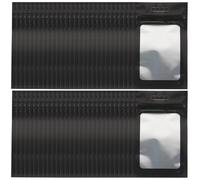 Beaupretty 100 Pochettes Refermables Noires Fenêtre Transparente en Matériau Composite, Faciles à Nettoyer et Économes en Espace, Rangement Quotidien de Bijoux et Accessoires