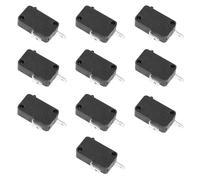 Beaupretty 10PCS Micro 16A Interrupteur Fin De Course 2 Broches, Bouton Poussoir ABS Noir, Pour Four À Micro-Ondes Et Cuiseur À Riz, Commutateur Léger Et Sécurisé