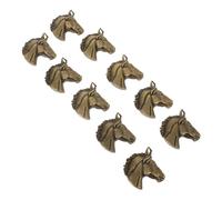 Beaupretty 10pièces Pendentif Tête de Cheval pour Collier Bijou Western Minimaliste Breloque Chevaux Thème Animal Accessoire DIY Création Bijoux