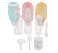 Beaupretty 11 Pièces Set de Bouteilles de Voyage Rechargeables Anti-fuite pour Lotion Crème et Shampooing Flacons Transparents avec Entonnoir Indispensables pour Cosmétiques Déplacement