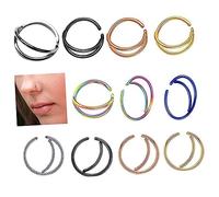 Beaupretty 11pièces Anneaux Acier Chirurgical Lot De Pince-nez Forme Lune Bijoux De Pour Soirée Fête Usage Quotidien