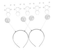 Beaupretty 12 Pièces Bandeaux Cercles Martiens Argentés avec Boules Pailletées Accessoires de Costume Scintillants pour Femmes Bandeaux Décoratifs Légers et Confortables pour Halloween et