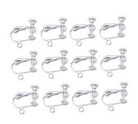Beaupretty 12 pièces Boucles Oreilles à Clip Argentées avec Trou Non Percées Légères et Durables pour Fille et Usage
