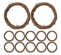 Beaupretty 12 Pièces Couronne en Rotin Rustique Légère et Solide de Couleur Café, Anneau Décoratif pour Scènes de Vacances et Artisanat Printemps