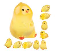 Beaupretty 12 pièces Figurines Lumineuses Mini Poussins Résine pour Décoration de Jardin Bonsaï et Intérieur Accessoires Décoratifs Résistants Décoloration Solaire Style Mixte