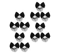 Beaupretty 12 Pièces Mesh Hair Bun Holders With Bow Elastic Hair Nets Professional Breathable For Women Working In Hotels Banks Nurses
