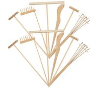 Beaupretty 12 pièces Mini Garden Rakes Set Bois Accessoires pour Table de Sable Méditation Râteaux de Jardin Zen pour Décoration et Aménagement de Scènes Outils Durables pour Bacs à Sable et