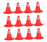 Beaupretty 12 pièces Panneaux Signalisation Plastique et Cônes de Circulation Simulés pour Jeu et Enseignement Barrières de Stationnement DIY pour Garçon Fille