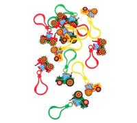 Beaupretty 12 pièces Porte Clés Agricole Miniatures Tracteur et Camion de Chantier Lot Varié pour Récompenses Scolaires Fête Printemps et Chasse Aux Œufs