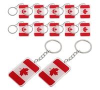 Beaupretty 12 Pièces Porte-clés Drapeau Canadien Acrylique, Léger, Portable | Motif Feuille D’érable, Style Canadien, Résistant à Décoloration, Repérage Facile des Bagages