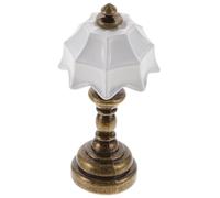 Beaupretty 12 pour Maison de Poupée Abat-Jour Blanc Colonne Marron Lampe LED Décorative pour Mini Maison Accessoire Ornemental pour Jouets et Décor de Mini