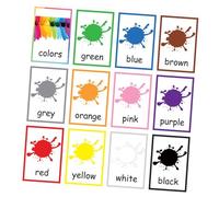 Beaupretty 12feuilles Cartes Flash De Mots Anglais Colorées Jouets Éducatifs pour Garçon Fille Cartes Apprentissage De Lettres Jeux Cognitifs pour Tout-Petits