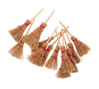 Beaupretty 12pièces Balai De Miniature Mini Balai De Paille Décoration De Maison De Poupée Accessoire De