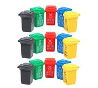 Beaupretty 15 pièces Mini Poubelle Maison Poupée avec Étiquettes Réalistes Éducatif des Déchets pour Garçon Fille Modèle Miniature pour Maison et École