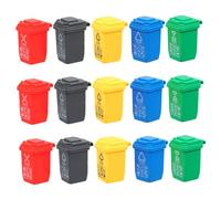Beaupretty 15 pièces Mini Poubelles Miniatures pour Garçon Fille des Déchets Accessoires de Maison et École Jouets Éducatifs Modèle Réaliste