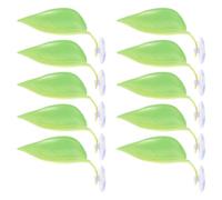 Beaupretty 15pcs Plateformes de Feuille Verte en Plastique pour Aquarium et Terrarium, Support Multifonction avec Ventouses pour Grenouilles et Poissons Betta, Décor Naturel pour Habitat