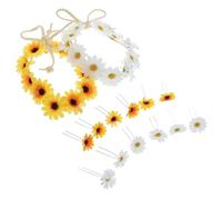 Beaupretty 16 Pièces Guirlande De Tournesol Bandeaux De Mariée Bandeaux De Cheveux Floraux Strass Mariage Marguerite Voiles Guirlandes Fille Bandeaux Bandeau Mariée Bandeau Fer
