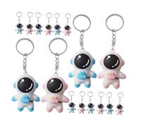 Beaupretty 16 pièces Porte-clés Dessin Animé Astronaute Porte Clé Chic et Solide Pendentif Mignon pour Sacs Téléphones Femmes et Charme Décoratif Bleu et Rose