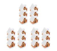 Beaupretty 18 Pcs Maison Miniature de Noël en Résine, Décor Cottage pour | Scène Micro Paysage, Figurine Réaliste pour Bureaux et Rebords de Fenêtre, Esprit Festif