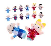 Beaupretty 18 Pcs Marionnettes à Doigt Famille Feutre Non Jouets Main Peluche pour Apprentissage Interactif Jeu Imagination et Contes à École Maison