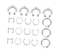 Beaupretty 19Pièces Nez Inoxydable Faux Anneaux de Nez Perçage pour Fêtes