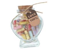 Beaupretty 1Ensemble Bouteille Verre Forme de Coeur avec Couvercle Liège de Capsules Décoratives pour Messages Amour pour Saint Valentin Anniversaire et Fête Mères