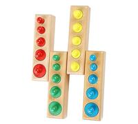 Beaupretty 1Ensemble Jouets Montessori Bois Outils Éducatifs Sensoriels Colorés pour Développement Cognitif des Garçon Fille