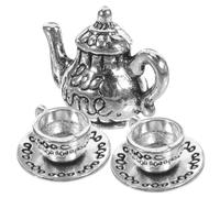 Beaupretty 1Ensemble Mini Théières avec Tasse à Thé Décoration Rétro pour Cuisine ou Bureau Accessoires de Maison de Poupée Vaisselle Décorative