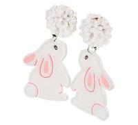 Beaupretty 1paire Boucles Oreilles Acrylique Mignonnes De Pâques Créoles Lapin Léger Avec Perles Parfaites Pour Offrir Et Ajouter Une Touche Festive à Votre Style
