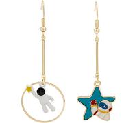 Beaupretty 1Paire Boucles Oreilles Asymétriques Astronautes et Élégantes pour Femmes Parfaites pour Rehausser Look Chic