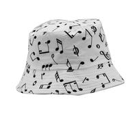 Beaupretty 1Pièce Chapeau Bob Réversible Notes de Musique Coton Chapeau Été Anti-UV pour Femmes Hommes et Adolescents pour Activités Extérieures et Plage