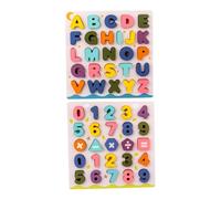 Beaupretty 2 Ensembles Blocs Éducatifs Bois Puzzle Chiffres et Alphabet pour Garçon Fille Éducatif de Reconnaissance des Formes et Couleurs Développement Motricité et Imagination