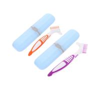 Beaupretty 2 Ensembles Brosses Dentaires Portables avec Étui de Rangement pour Prothèses Nettoyage Pratique Voyage Design et Durable