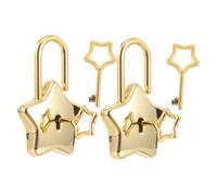 Beaupretty 2 Ensembles Coffret de Serrures Miniatures Étoile Or avec Clé Accessoires Diy pour Journaux et Boîtes à Bijoux Serrures Portables pour Bureau et Voyage